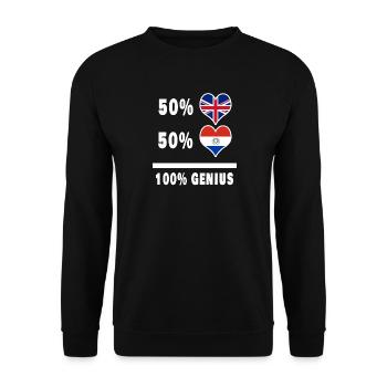 Drapeau 100% Génie du Paraguay et de la Grande-Bretagne - Sweat-shirt Unisexe - noir - Devant - Alina (178cm) & Michal (187cm)