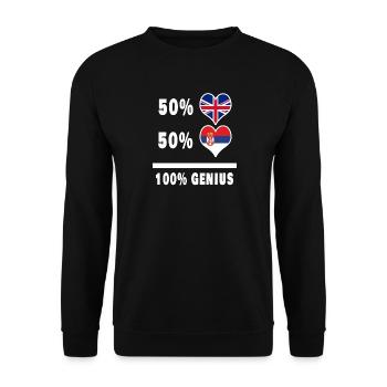 Serbie et Grande-Bretagne 100% Genius Flag - Sweat-shirt Unisexe - noir - Devant - Alina (178cm) & Michal (187cm)