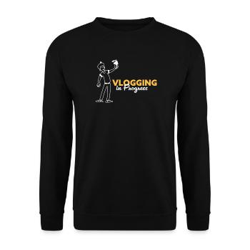 Vlogging im Gange - Unisex Pullover - Schwarz - Vorne - Alina (178cm) & Michal (187cm)