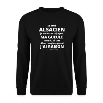 Alsace, Alsacien, Strasbourg - Sweat-shirt Unisexe - noir - Devant - Alina (178cm) & Michal (187cm)