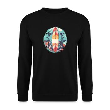 Surfboard - Unisex Sweatshirt - black - Front - Alina (178cm) & Michal (187cm)