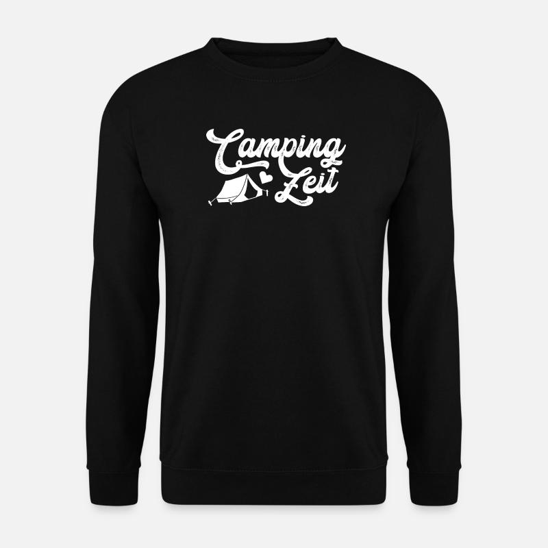 Camping Zeit Retro Lagerfeuer - Unisex Pullover - Schwarz