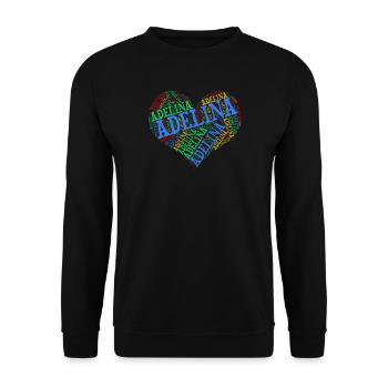 Adelina coeur coeur nuage t-shirt cadeau t-shirt - Sweat-shirt Unisexe - noir - Devant - Alina (178cm) & Michal (187cm)