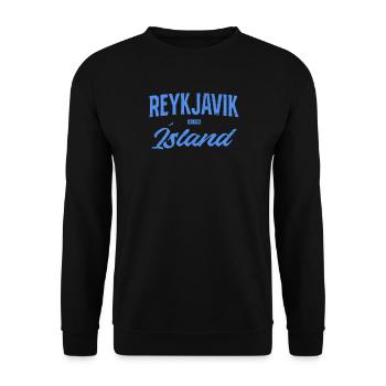Lettrage de l’île de Reykjavik - Sweat-shirt Unisexe - noir - Devant - Alina (178cm) & Michal (187cm)