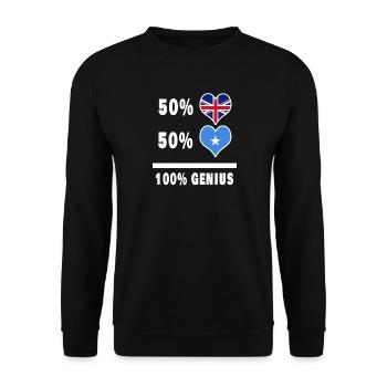 Somalia and Great Britain 100% Genius Flag - Unisex Sweatshirt - black - Front - Alina (178cm) & Michal (187cm)