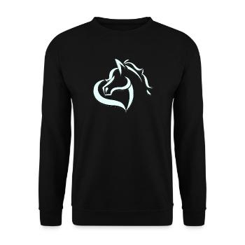 Tannis Ausritte logo hellblau schwarz ohne Name - Unisex Pullover - Schwarz - Vorne - Alina (178cm) & Michal (187cm)