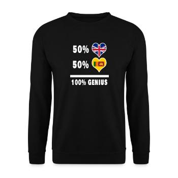 Sri Lanka und Großbritannien 100% Genius Flagge - Unisex Pullover - Schwarz - Vorne - Alina (178cm) & Michal (187cm)