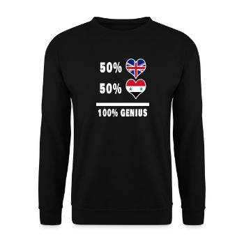 Syria and Great Britain 100% Genius Flag - Unisex Sweatshirt - black - Front - Alina (178cm) & Michal (187cm)
