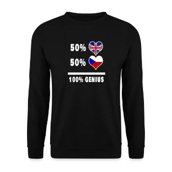Tschechische Republik und Großbritannien 100% Genius Flagge - Unisex Pullover - Schwarz - Vorne - Alina (178cm) & Michal (187cm)
