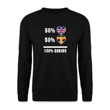 Uganda and Great Britain 100% Genius Flag - Unisex Sweatshirt - black - Front - Alina (178cm) & Michal (187cm)