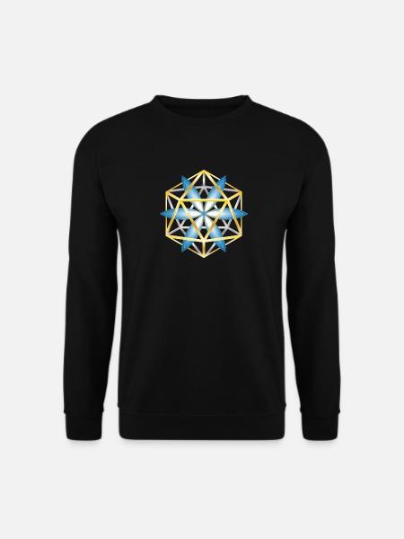 Geometric Mandala Design Blue Gold - Unisex Sweatshirt - black