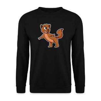 Martre belette - Sweat-shirt Unisexe - noir - Devant - Alina (178cm) & Michal (187cm)