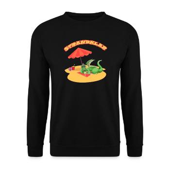 Strandklar Dinosaurier - Unisex Pullover - Schwarz - Vorne - Alina (178cm) & Michal (187cm)