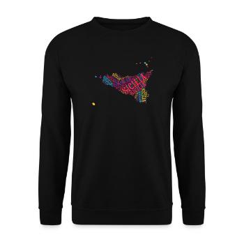 Sicile t-shirt carte nuage de mots t-shirt - Sweat-shirt Unisexe - noir - Devant - Alina (178cm) & Michal (187cm)