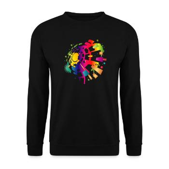 Symbole sonore coloré pour la saison des festivals - Sweat-shirt Unisexe - noir - Devant - Alina (178cm) & Michal (187cm)