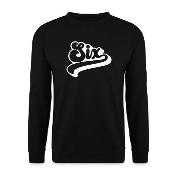 Six 6th Birthday Kids Boys Girls 6 Years Old - Unisex Sweatshirt - black - Front - Alina (178cm) & Michal (187cm)