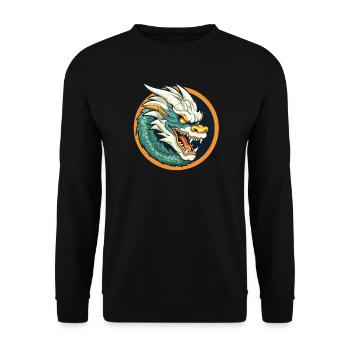 Blason du Dragon : Emblème du Dragon de la Braise - Sweat-shirt Unisexe - noir - Devant - Alina (178cm) & Michal (187cm)