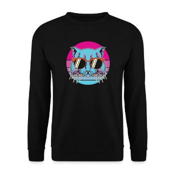 cat, cat then, I love cats - Unisex Sweatshirt - black - Front - Alina (178cm) & Michal (187cm)