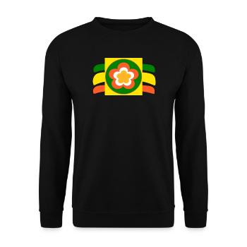 des années 70 fleur fleur - Sweat-shirt Unisexe - noir - Devant - Alina (178cm) & Michal (187cm)