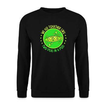 Liebende, Turteltauben, aufrichtige Liebe - Unisex Pullover - Schwarz - Vorne - Alina (178cm) & Michal (187cm)