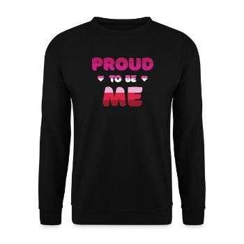 Lesbischer Stolz, ich zu sein - Pride Month - Unisex Pullover - Schwarz - Vorne - Alina (178cm) & Michal (187cm)