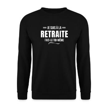 retraite, je suis retraité, je suis retraitée - Sweat-shirt Unisexe - noir - Devant - Alina (178cm) & Michal (187cm)