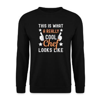 Chef Cook Chef - Unisex Sweatshirt - black - Front - Alina (178cm) & Michal (187cm)