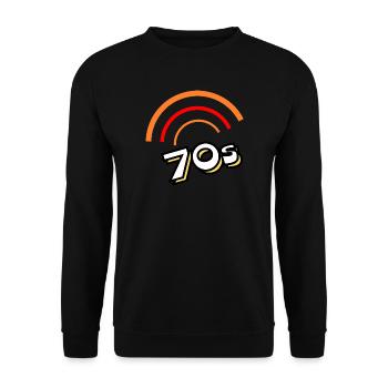 Années 70 - Sweat-shirt Unisexe - noir - Devant - Alina (178cm) & Michal (187cm)