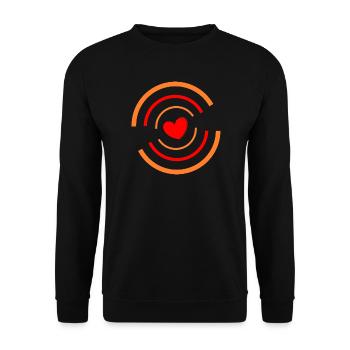 Heart red with stripes - Unisex Sweatshirt - black - Front - Alina (178cm) & Michal (187cm)