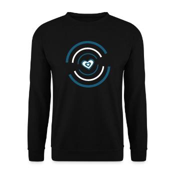Coeur bleu Saint-Valentin - Sweat-shirt Unisexe - noir - Devant - Alina (178cm) & Michal (187cm)