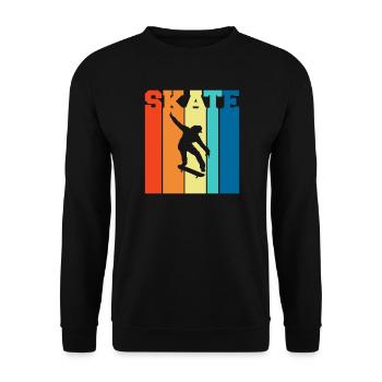 Skateboarden, Skateboarden, Skateboarden - Unisex Pullover - Schwarz - Vorne - Alina (178cm) & Michal (187cm)