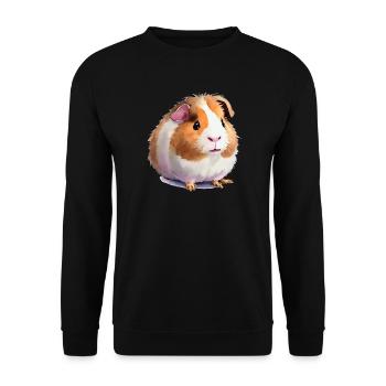 cute guinea pig - Unisex Sweatshirt - black - Front - Alina (178cm) & Michal (187cm)