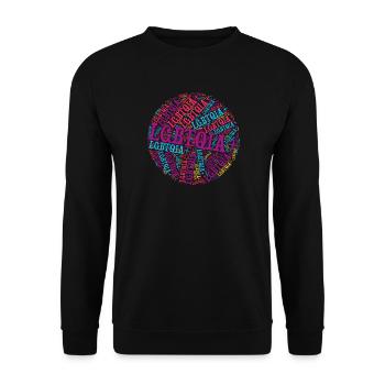 LGBTQIA+ T-Shirt Circle Word Cloud LGBT Gay Pride - Sweat-shirt Unisexe - noir - Devant - Alina (178cm) & Michal (187cm)