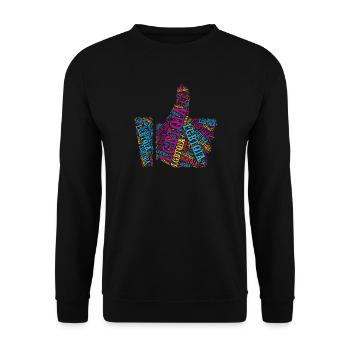 T-shirt LGBTQIA+ Pouce vers le haut Nuage de mots Gay Pride - Sweat-shirt Unisexe - noir - Devant - Alina (178cm) & Michal (187cm)