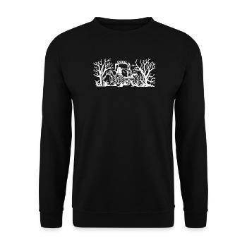 Country Air Farm Tractor Field Farmer Vehicle - Unisex Sweatshirt - black - Front - Alina (178cm) & Michal (187cm)