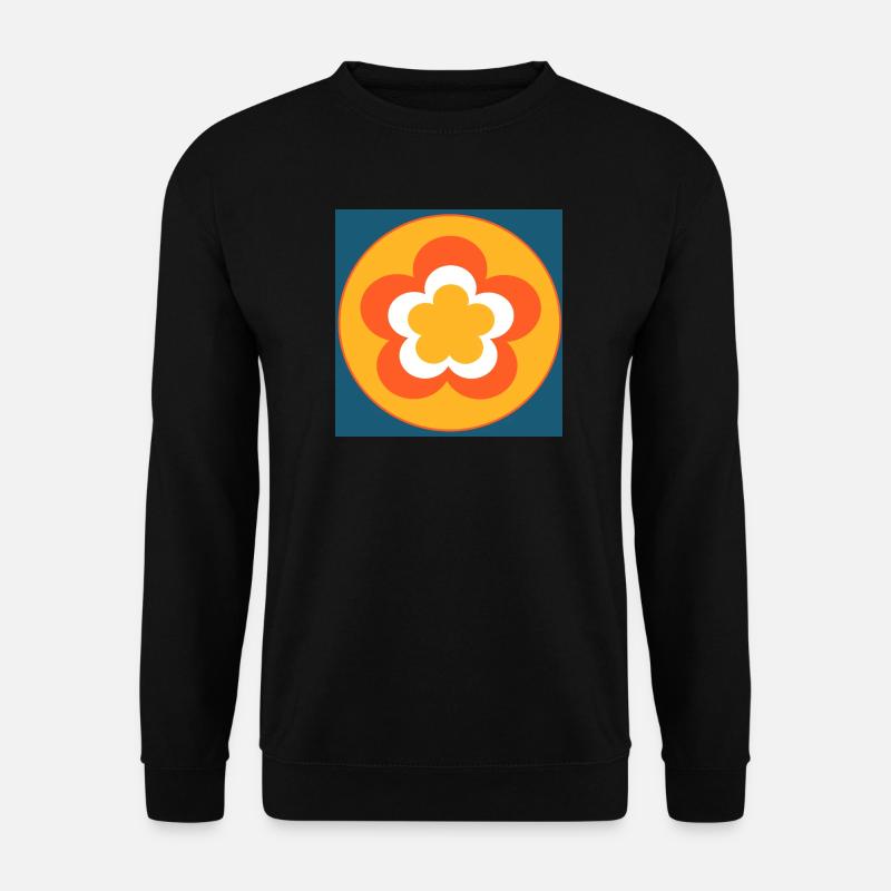 70er Jahre Blume Muster - Unisex Pullover - Schwarz