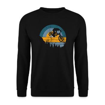 Sunset MTB Jump Silhouette - Unisex Sweatshirt - black - Front - Alina (178cm) & Michal (187cm)