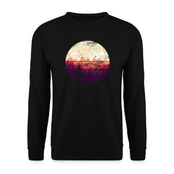 Sunset Ridge Bike Silhouette - Unisex Sweatshirt - black - Front - Alina (178cm) & Michal (187cm)