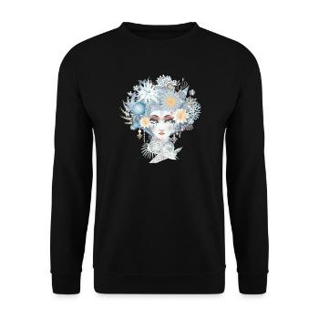 Mermaid portrait in cool pastel colors - Unisex Sweatshirt - black - Front - Alina (178cm) & Michal (187cm)