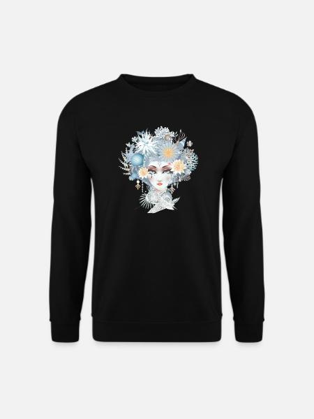 Mermaid portrait in cool pastel colors - Unisex Sweatshirt - black