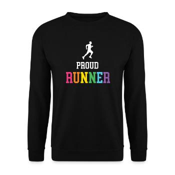 Stolze LGBT-Läuferin - Unisex Pullover - Schwarz - Vorne - Alina (178cm) & Michal (187cm)