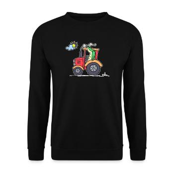 Feld Bauer Traktor Landmaschinen Nutzfahrzeug - Unisex Pullover - Schwarz - Vorne - Alina (178cm) & Michal (187cm)