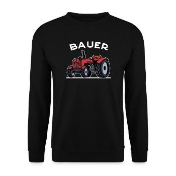 Bauer Traktor Landleben Landmaschinen Bauernhof - Unisex Pullover - Schwarz - Vorne - Alina (178cm) & Michal (187cm)