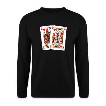 Reine et Roi de Cœur - Sweat-shirt Unisexe - noir - Devant - Alina (178cm) & Michal (187cm)