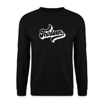 Dreizehn 13. Geburtstag Jungen Mädchen 13 Jahre alt - Unisex Pullover - Schwarz - Vorne - Alina (178cm) & Michal (187cm)