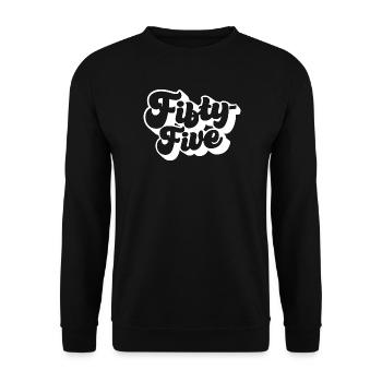 Fifty-five 55th Birthday Men Women 55 Years Old - Unisex Sweatshirt - black - Front - Alina (178cm) & Michal (187cm)