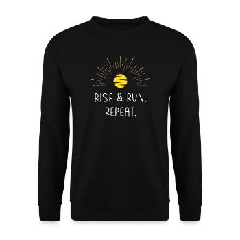 Rise and Run. Repeat. - Unisex Sweatshirt - black - Front - Alina (178cm) & Michal (187cm)