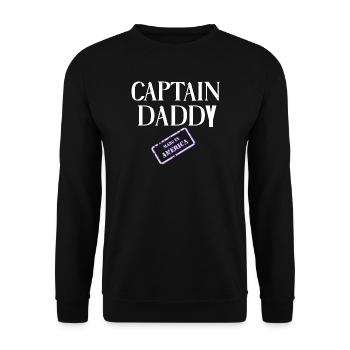 Captain Daddy Made in America - Unisex Sweatshirt - black - Front - Alina (178cm) & Michal (187cm)