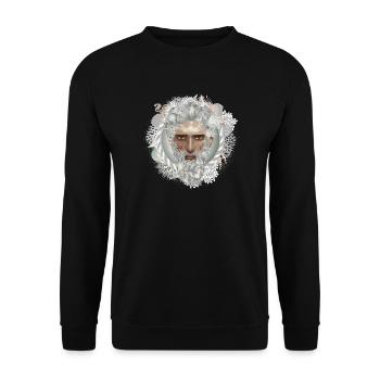 faszinierendes Porträt eines Wassermanns - Unisex Pullover - Schwarz - Vorne - Alina (178cm) & Michal (187cm)