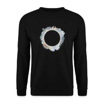 Cadre pastel maritime en look récif corallien - Sweat-shirt Unisexe - noir - Devant - Alina (178cm) & Michal (187cm)